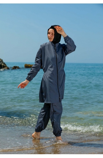 Maillot de Bain Hijab Gris 7007