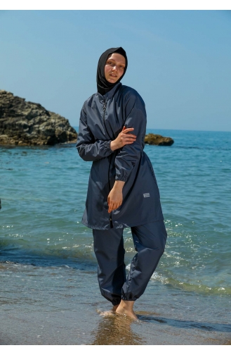 Gray Modest Swimwear 7007