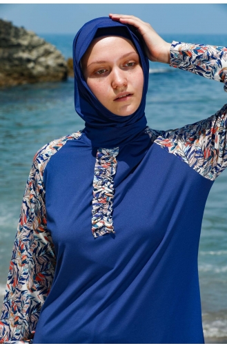 Maillot de Bain Burkini Hijab 7151-01 İndigo 7151-01