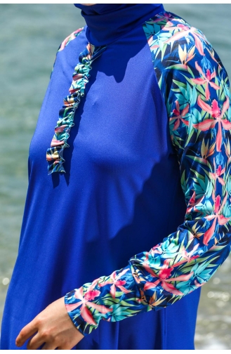 Maillot de Bain Burkini Hijab 7152-01 Bleu Roi 7152-01