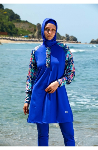 Maillot de Bain Hijab Blue roi 7152