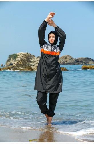 Black Swimsuit Hijab 7550-01