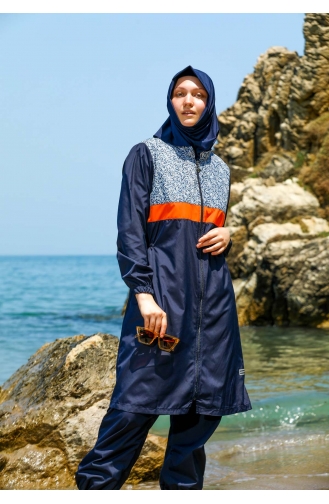 Maillot de Bain Hijab Bleu Marine 7551