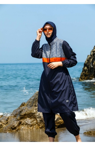Maillot de Bain Hijab Bleu Marine 7551