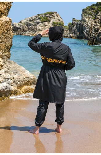Maillot de Bain Hijab Noir 7560-01