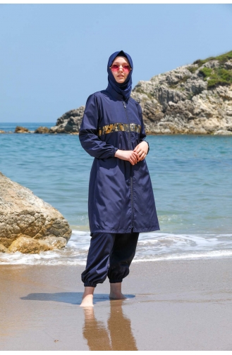 Maillot de Bain Hijab Bleu Marine 7561-01