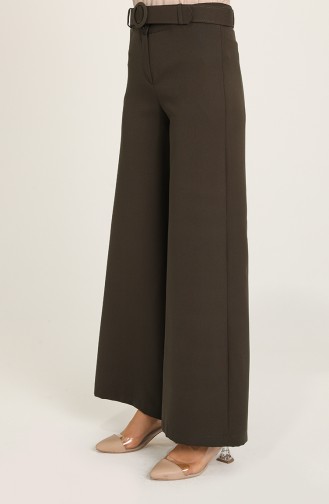 Belted Wide leg Pants 3121-02 Khaki 3121-02