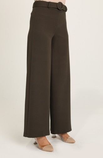 Belted Wide leg Pants 3121-02 Khaki 3121-02