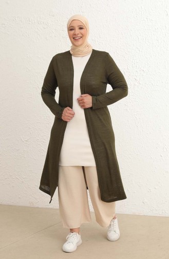 Khaki Strickjacke 8512-03