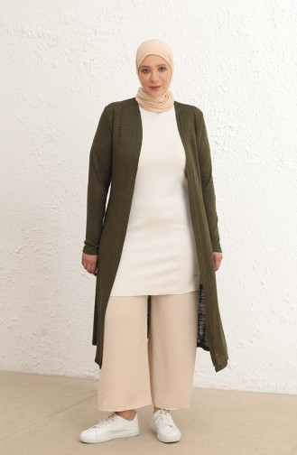 Khaki Strickjacke 8512-03