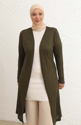 Khaki Strickjacke 8512-03