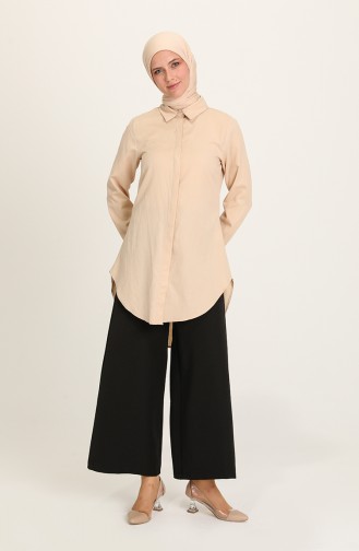 Wide Leg Trouser with Zipper 3095-02 Black 3095-02