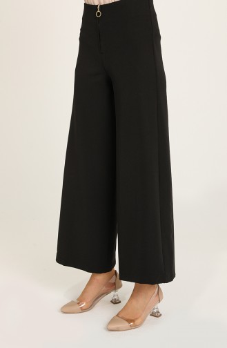 Wide Leg Trouser with Zipper 3095-02 Black 3095-02