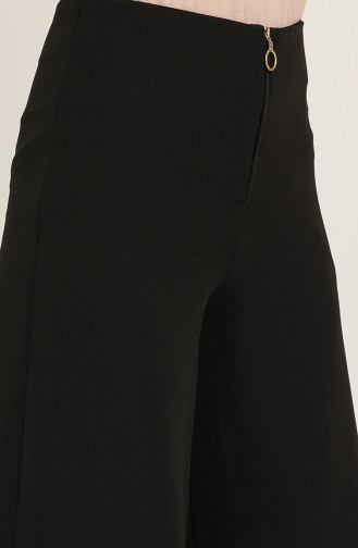 Wide Leg Trouser with Zipper 3095-02 Black 3095-02