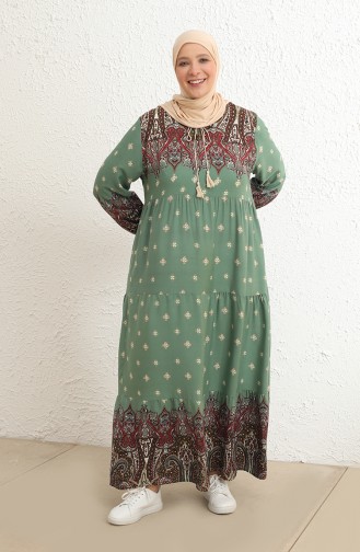 Green Almond Hijab Dress 5075-05