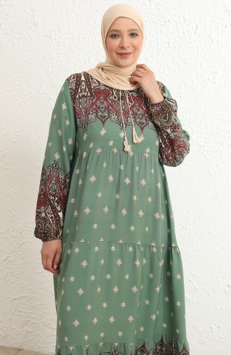 Green Almond Hijab Dress 5075-05