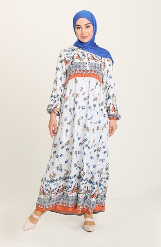 Ecru Hijab Dress 5076-01