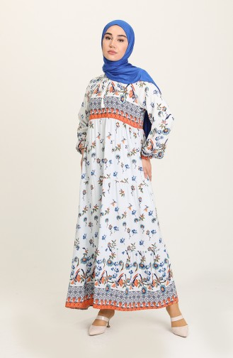 Ecru Hijab Dress 5076-01