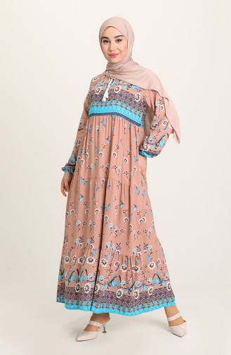 Powder Hijab Dress 5076-03