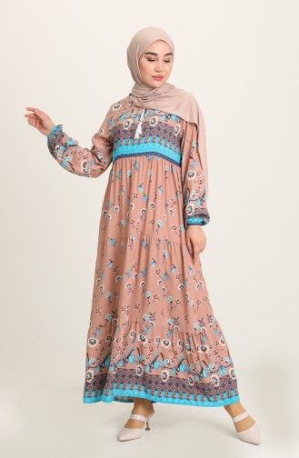 Powder Hijab Dress 5076-03
