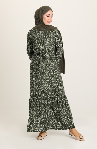Khaki Hijab Dress 1777-03