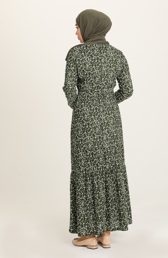 Khaki Hijab Dress 1777-03