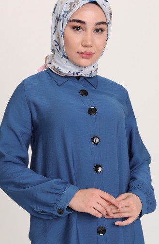 Tofisa Düğmeli Tunik 3042-01 İndigo