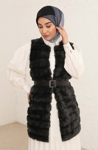 Tofisa Kürklü Yelek 3320-01 Füme