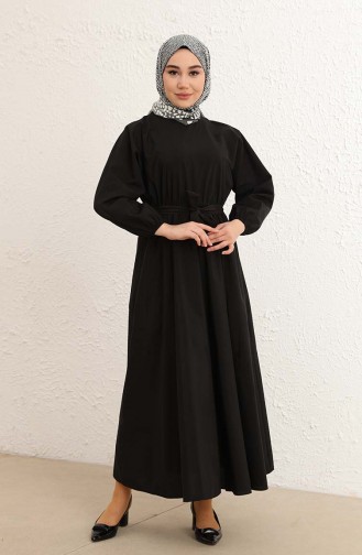 Schwarz Hijab Kleider 2289-01
