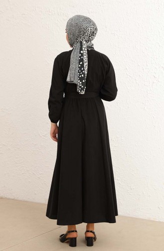 Schwarz Hijab Kleider 2289-01