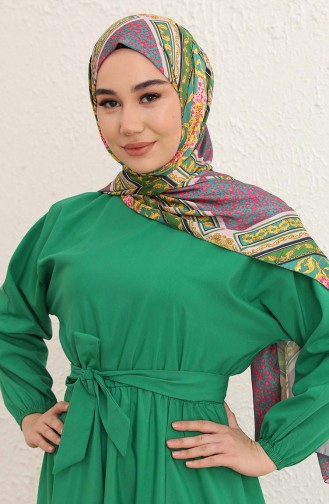 Grün Hijab Kleider 2289-04