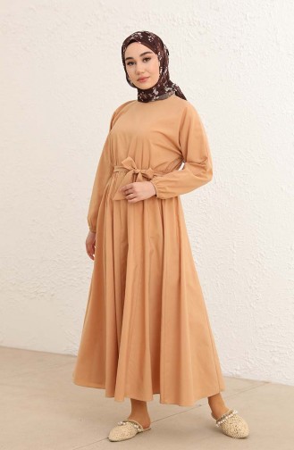 Beige Hijab Dress 2289-06