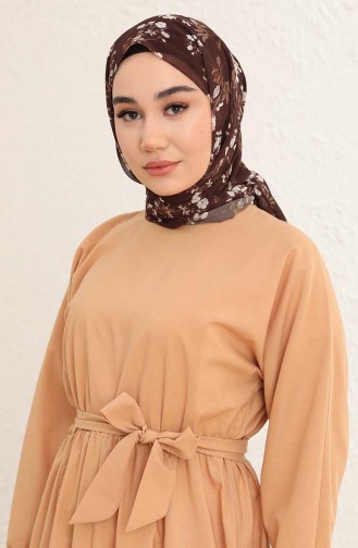 Beige Hijab Kleider 2289-06