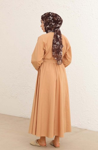 Beige Hijab Dress 2289-06