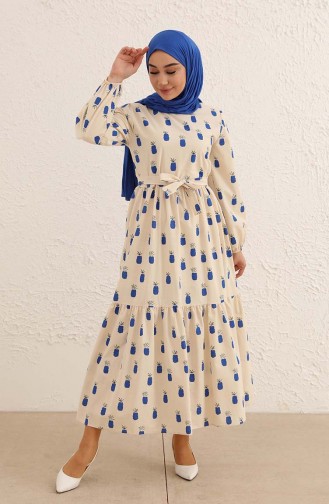 Blau Hijab Kleider 2319-01
