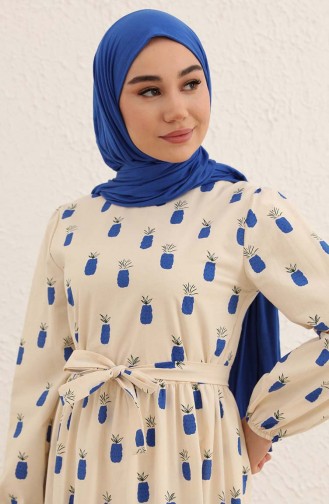Blau Hijab Kleider 2319-01