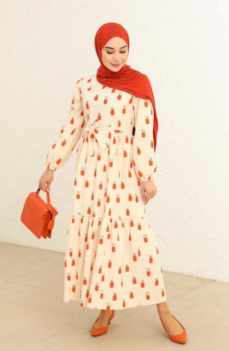 Orange Hijab Dress 2319-02