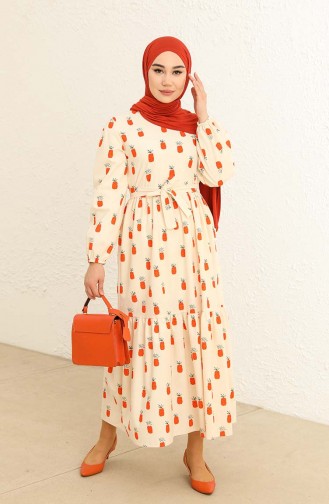 Orange Hijab Dress 2319-02