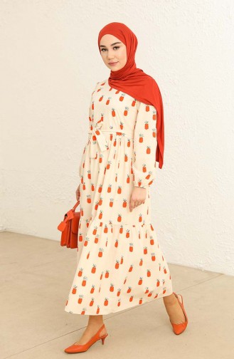 Orange Hijab Dress 2319-02