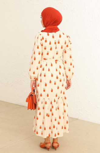 Orange Hijab Kleider 2319-02
