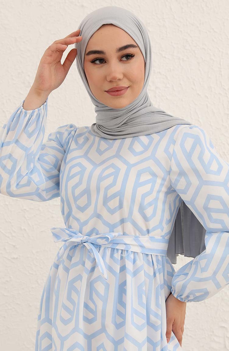 Light Blue Hijab Dress 233501 Sefamerve