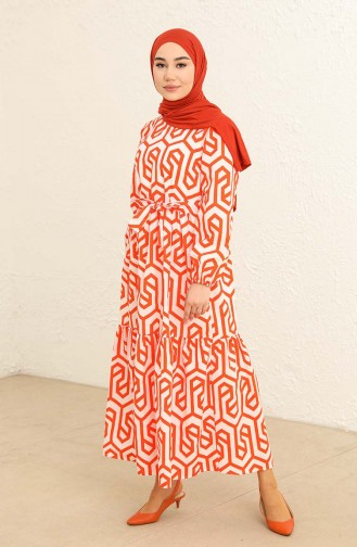 Orange Hijab Kleider 2335-03