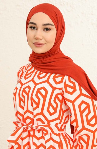Orange Hijab Kleider 2335-03