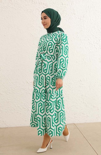 Green Hijab Dress 2335-04