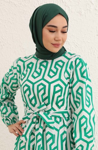 Green Hijab Dress 2335-04