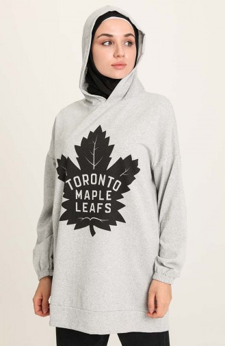 Tofisa Kapüşonlu Sweatshirt 10760-02 Gri