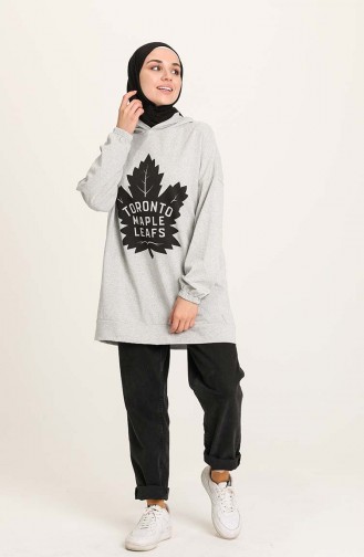 Tofisa Kapüşonlu Sweatshirt 10760-02 Gri