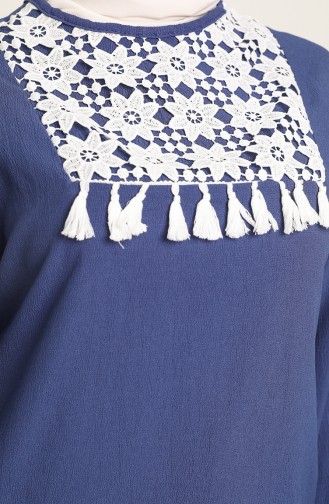 Tofisa Dantel Detaylı Tunik 10776-02 İndigo