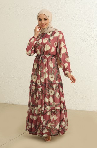 Dusty Rose Hijab Dress 3051-02