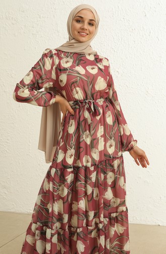 Dusty Rose Hijab Dress 3051-02